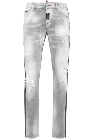 Philipp Plein Paisley Bandana super-straight jeans