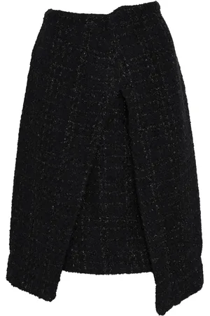 Gloria Coelho Inverted-pleat tweed skirt