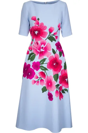 Carolina Herrera Floral-embroidered midi dress