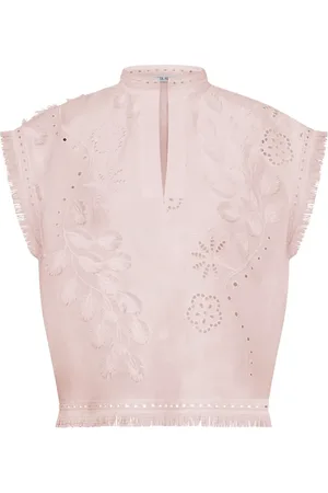 Alberta Ferretti Floral-embroidered top