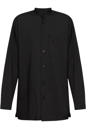 Issey Miyake PL Ramie folded-yoke shirt