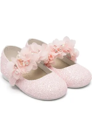 Babywalker Floral-appliqué ballet flats