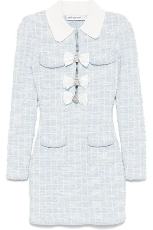 Self-Portrait Checked mini dress