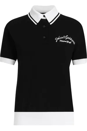 Dolce & Gabbana Logo-embroidered cotton polo top