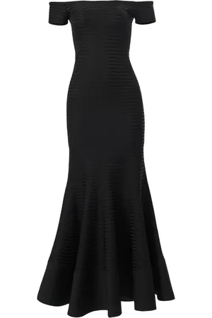 Carolina Herrera Striped off-shoulder maxi dress