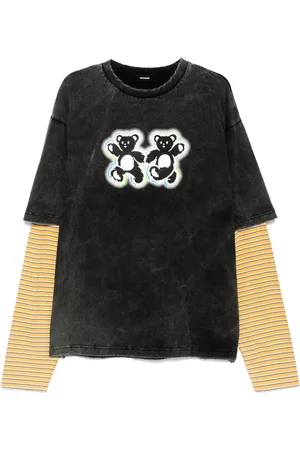 We11 Done Teddy-twins layered T-shirt