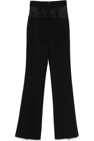 Elisabetta Franchi Tulle-panel crepe trousers