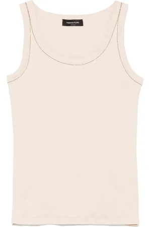Fabiana Filippi Beaded trim-detail tank top