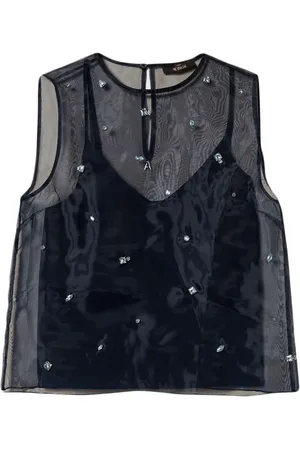 Twin-Set Embroidered organza top