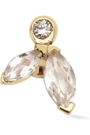 Lark & Berry 14kt yellow Veto diamond and sapphire earring