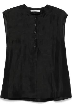 Mark Kenly Domino Tan Cocoon blouse