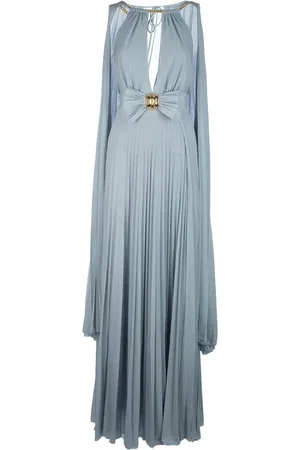 Elisabetta Franchi Cape-design lurex gown