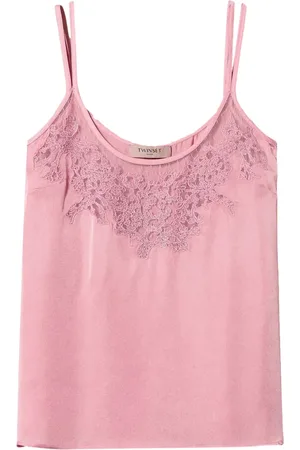 Twin-Set Embroidered-detailing satin top