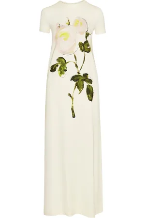 Oscar de la Renta Rose-print jersey maxi dress