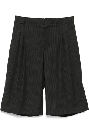 MUGLER Pinstripes pierced shorts