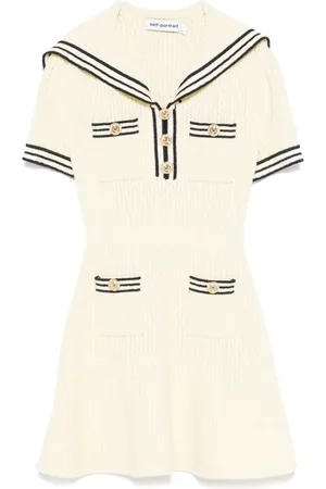 Self-Portrait Textured knitted mini dress
