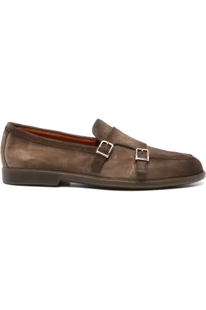 santoni Suede monk shoes