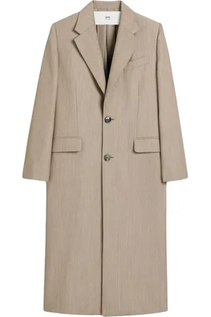 Ami Slit-detail maxi coat