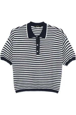 Twin-Set Lurex striped polo top