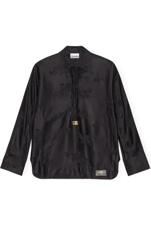 Ganni Floral-jacquard shirt