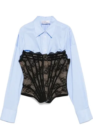 GIUSEPPE DI MORABITO Layered-design striped shirt