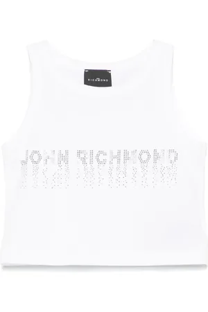 John Richmond Rhinestone-logo tank top