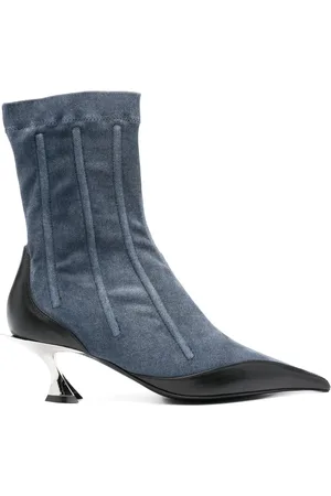 MUGLER 55mm boned denim boots