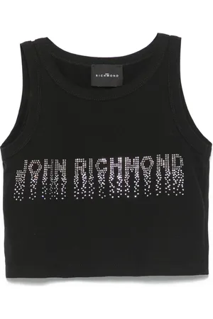 John Richmond Rhinestone-logo tank top