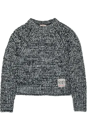 Nº21 Logo-patch crew-neck jumper