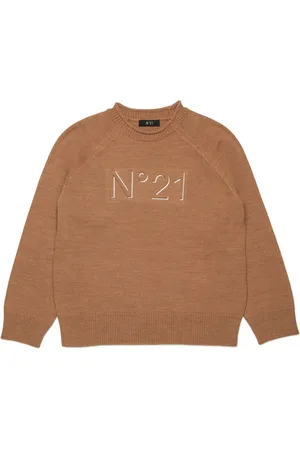 Nº21 Logo-embossed wool-blend jumper