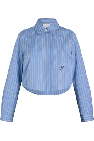 Patou Cropped printed poplin shirt