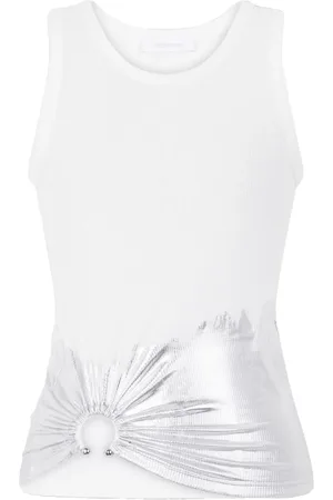 Paco rabanne Piercing-appliqué ribbed tank top