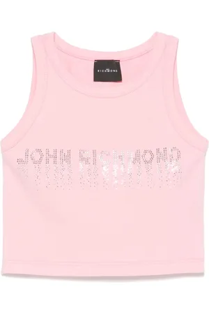 John Richmond Rhinestone-logo tank top