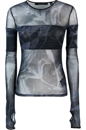Daily paper Floral-motif mesh top