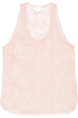 GENNY Floral-embroidered organza top