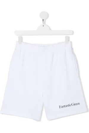 Msgm TEEN logo-print cotton shorts