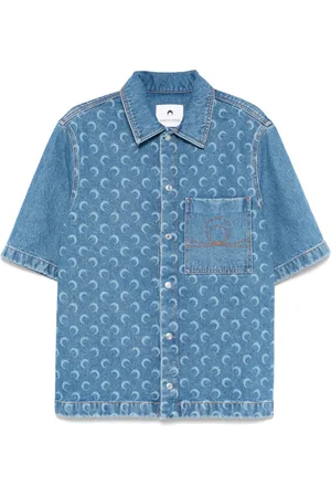 Marine Serre Moon Laser denim shirt