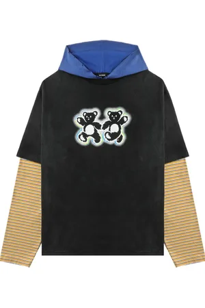 We11 Done Teddy Twins layered hoodie