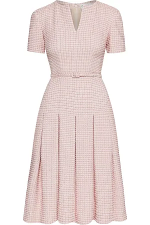 Oscar de la Renta Checked tweed midi dress