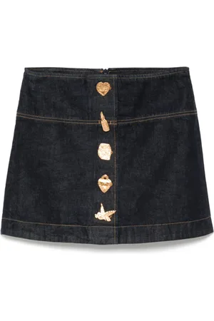 ZIMMERMANN Crush denim mini skirt