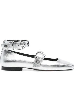 Maje Metallic-effect ballet flats
