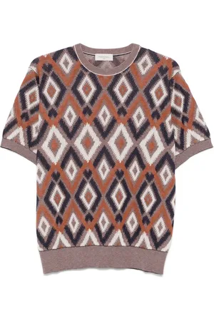 Piacenza Cashmere Patterned-jacquard T-shirt