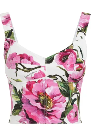 Dolce & Gabbana Peony-print bustier top