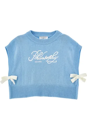 PHILOSOPHY DI LORENZO SERAFINI Logo-embroidered cotton top