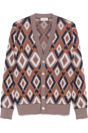 Piacenza Cashmere Patterned-jacquard cardigan