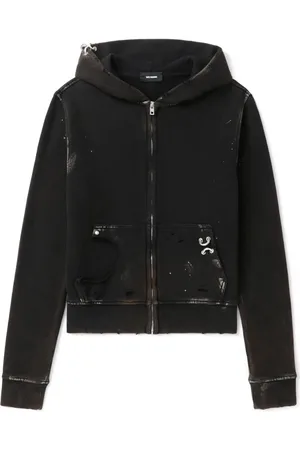 We11 Done Ripped-detailing hoodie