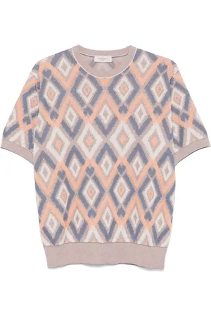 Piacenza Cashmere Patterned-jacquard T-shirt