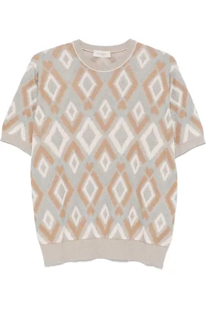 Piacenza Cashmere Patterned-jacquard T-shirt
