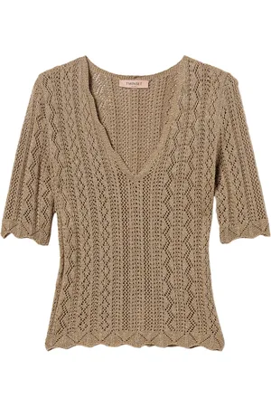Twin-Set Pointelle-knit top