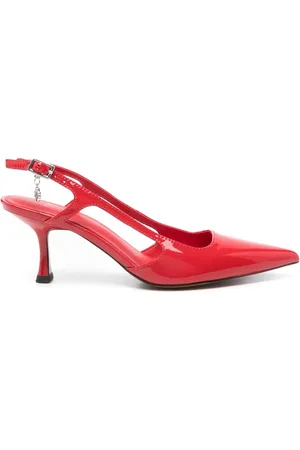 Maje 70mm patent- leather slingback pumps